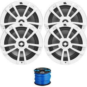 4x 6.5" 180 Watts Peak Power 2-Way Multi-Element Marine Speakers, Speaker Wire - Picture 1 of 3