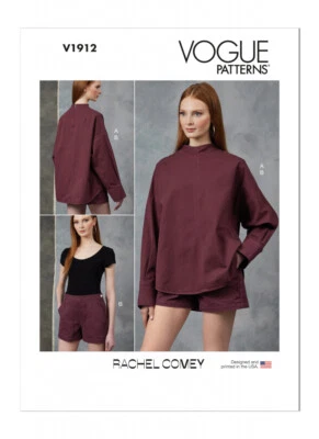 Vogue Patterns V1912 Misses' Loose-Fit Pull-On Top And Shorts By Rachel Comey - Image 1 of 4