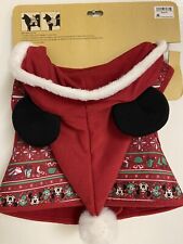 Disney Tails Mickey Mouse Christmas Holidays Santa Hat Harness Dog Large Nwt