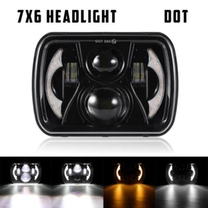 Black 5x7" 7x6 Led Hi/Lo Beam Headlight DRL for Ford F-350 E-150 E-250 Econoline - Bild 1 von 12