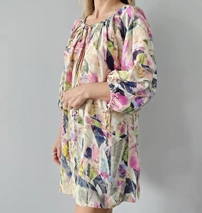 Top túnica de seda floral multicolor SHAN talla 10 - Imagen 1 de 24