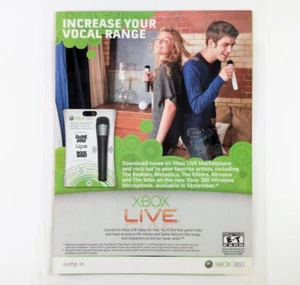 Xbox 360 Wireless Microphone 2010 Ad Laminated “Increase Your Vocal Range” Poste - Picture 1 of 6