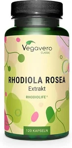 Vegavero Rhodiola rosea | 120 Kapseln | Rosenwurz Extrakt | vegan - Bild 1 von 2