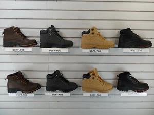 Lot of 4 Mens Shoes size 7.5 Work Tactical Combat Soft Steel Toe Boots 602 - Picture 1 of 12