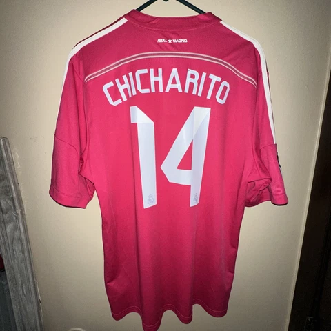 Chicharito Real Madrid Away Jersey Adult XL Pink 2014/15 Fly Emirates Adidas Cover