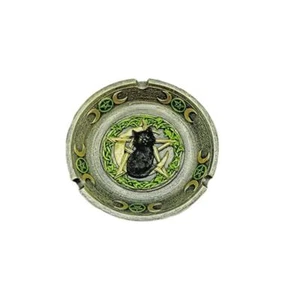Magickal Black Cat Pentagram Ashtray - Picture 1 of 1