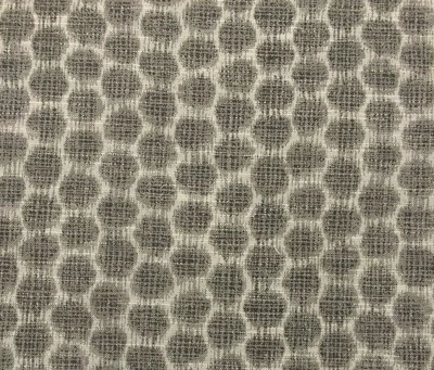BALLARD DESIGNS MIA GRAY CREAM GEOMETRIC HONEYCOMB FABRIC BY THE YARD 56"W - Image 1 of 4