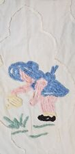 Chenille Baby Girl Bedspread Vintage Sunbonnet Sue Cutter Piece Crafts DYI READ
