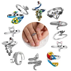 12PCS Anello per Maglia Uncinetto, Anello di Tensione Regolabile per Dito Metallo... - Foto 1 di 7