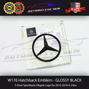 W176 A45 HATCHBACK AMG Trunk Star Emblem GLOSS BLACK Rear Logo Mercedes A250 - Picture 1 of 2