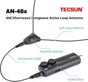 Antena TECSUN AN-48X es un conjunto de antena de bucle activa PARA RECEPTORES - Imagen 1 de 9