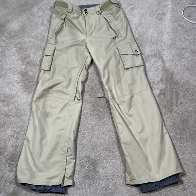 Pantalones Cuadrangulares Para Hombres Pequeños Beige Snowboard Esquí Carga Bolsillos *Manchas y Pequeñas Quemaduras Foto 1 de 4