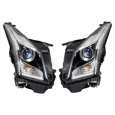 Fit For 2013-2018 Cadillac ATS RH&LH Side Headlight Halogen Type Projector Clear - Image 1 of 4