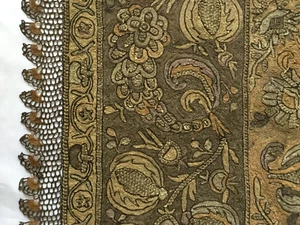 Islamisch-Osmanisches Reich, Textil-Decke, Goldfaden Stickerei, 18. / 19. JH. - Bild 1 von 12