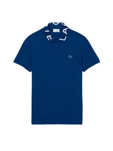 Polo Lacoste Para Hombre Cuello Jacquard Movimiento Lacoste en Azul PH7495-51 HBM - Imagen 1 de 1