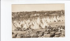 Real Photo Postcard Pendleton Round Up Native Americans + Tents