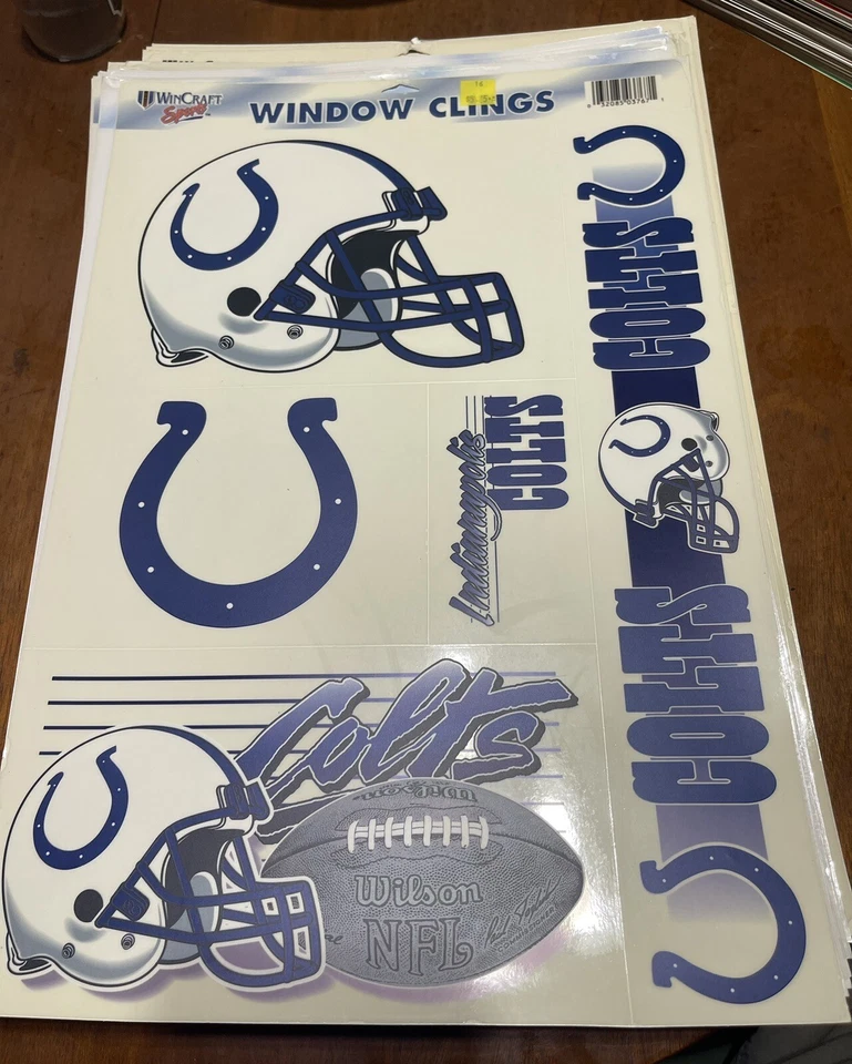 复古印第安纳波利斯小马队 5 个贴花 WinCraft NFL 窗扣 11x17 全新 2002 — 第 1/1 张图片