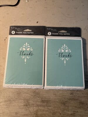 2 - Tender Thoughts Thank You (8) Cards Blue with Colorful Font New  Lot - Image 1 of 2
