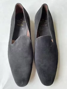 $475 CARMINA Black Suede Leather Venetian LOAFER 80248 Size UK 9.5, US 10 - Picture 1 of 11