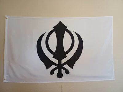 Sikh Khanda Flag 3 x 5 ft - Indoor/Outdoor - Flagpole Compatible - DevFlags - Image 1 of 4