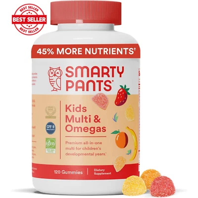Gominolas multivitamínicas para niños SmartyPants: aceite de pescado omega 3, vitaminas D3, C, B12, B6 Foto 1 de 4