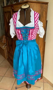 Landhaus C&A Dirndl - Gr. 36 - pink/weiß/türkis mit Bluse - Bild 1 von 6