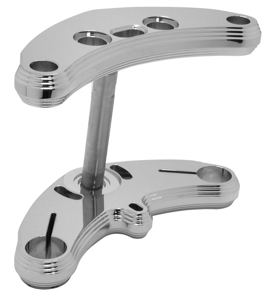 Carrocería Dura Cromo 5 Rastrillo? Soporte Horquilla Delantera Billet Pirámide Harley Wide Glide 49-88 Foto 1 de 1