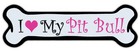 Pink Dog Bone Shaped Magnet - I Love My Pit Bull - Cars, Trucks, Refrigerators