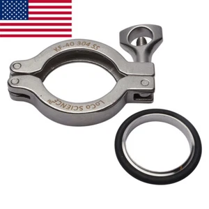 KF-40 NW-40 STAINLESS STEEL VACUUM CLAMP & SS Viton Centering Ring LoCO Science! - Picture 1 of 5