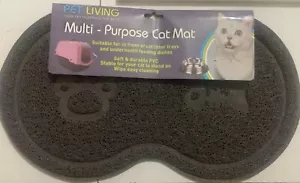 Estera de alimentación de 8 formas gris para mascotas antideslizante para perros/cachorros gato plato/tazón de comida estera de alimentación - Imagen 1 de 4