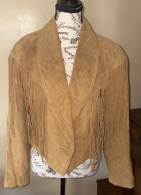 Cripple Creek Women's Real Genuine Fringe Cropped Leather Jacket Size Large - Image 1 of 3