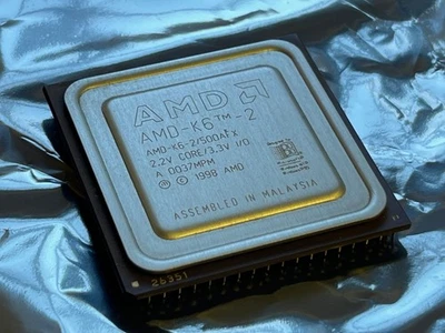 AMD AMD-K6-2/500AFX K6-II 500AFX 500 MHz SUPER SOCKET 7 VINTAGE CPU     fcb11.14 - Image 1 of 3