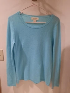 Maglione Peck And Peck blu chiaro cashmere caldo grazioso girocollo manica lunga - Foto 1 di 9
