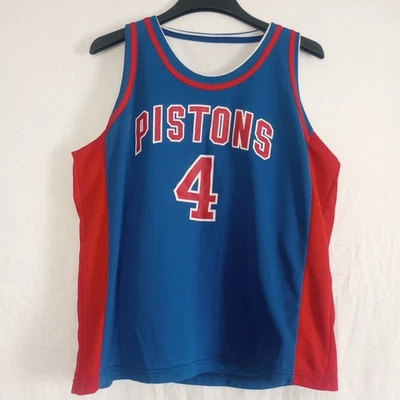 NBA Detroit Pistons Reversible Jersey Dumars 4 Hamilton 32 Size Large Custom Vtg - Image 1 of 4