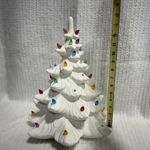 Vintage White Ceramic Christmas Tree Atlantic Mold 14.5” - Picture 1 of 6