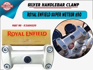 Genuine Silver Handlebar Clamp Fit Royal Enfield Super Meteor 650 - KXA00220 - Picture 1 of 9