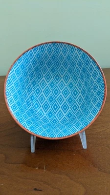 Cuenco pequeño de cerámica para artículos para el hogar Signature, naranja, interior turquesa Foto 1 de 4