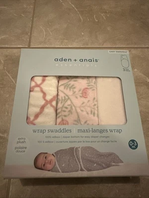 Aden + Anais Essentials x3 Pack Swaddle Wrap Blankets ▪︎ 0-3 Months ▪︎ OPEN BOX - Image 1 of 4
