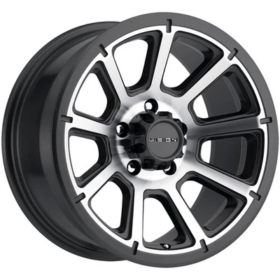 14x5.5 Vision ATV/UTV 353 Turbine UTV Black Mach Face Wheel 5x4.5 (0mm) Set of 4 - Image 1 of 4