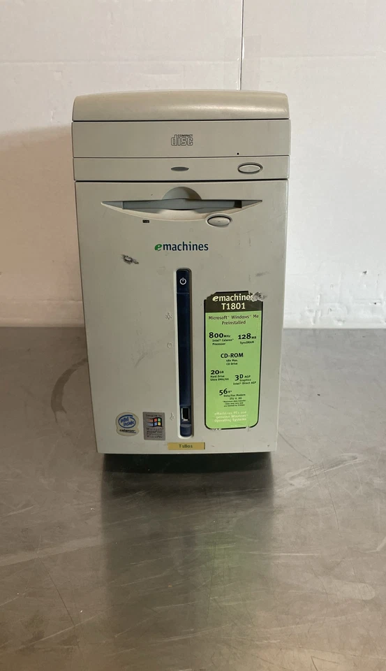 Emachines T1801 Intel Celeron Windows ME 20GB HDD Desktop PC Tower - Image 1 of 4