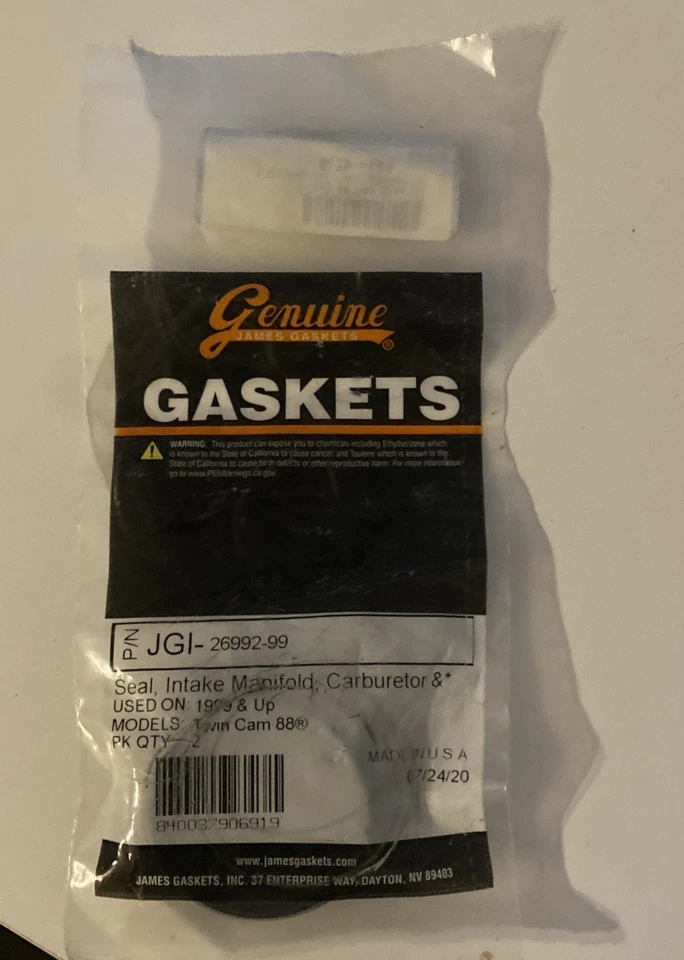 Genuine James Intake Manifold Seal - 26992-99 Foto 1 de 4