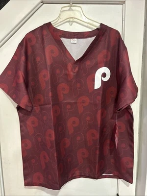 Phillies MLB Nurse Doctor Scrub Top Red Temple Health Adult Size XL NWT - Image 1 of 4