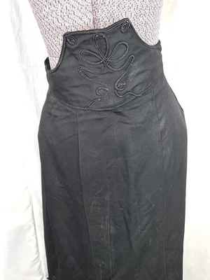 falda antigua eduardiana sarga negra alta decorativa 26 cintura reparación original  Foto 1 de 4