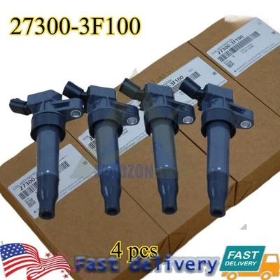 27300-3F100 4PCS Ignition Coil  for Hyundai Sonata Tucson Kia Optima Forte New Foto 1 de 4