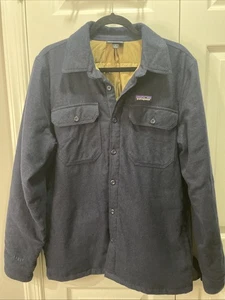 Men’s Patagonia Fleece Quilted Lined Button Up Jacket Size Medium - Picture 1 of 17