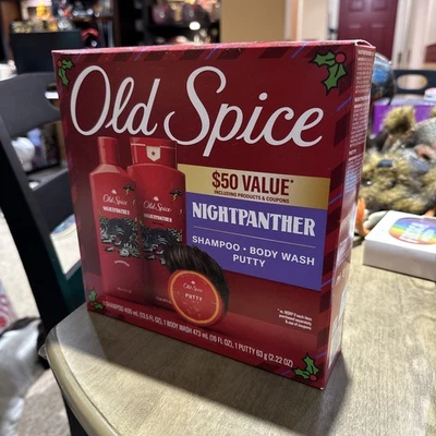 Antiguo Set de Regalo Navidad Baño Pantera Noche Especias Foto 1 de 2