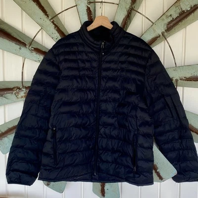 Chaqueta 32 Degrees Para Hombre XL Plumón Puffer Cremallera Completa Nylon Negra Viaje al Aire Libre Foto 1 de 4