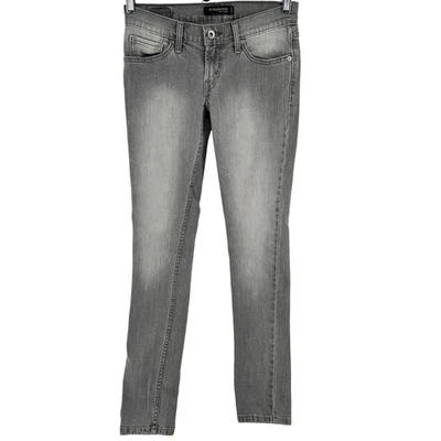 Pantalones de mezclilla Levis 524 Too Superlow para mujer 3 gris medio elástico ajustados tiro bajo Foto 1 de 4