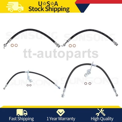 Línea de manguera de freno delantero trasero Sunsong 4 piezas para Kia Sorento 2014 2015 Foto 1 de 4