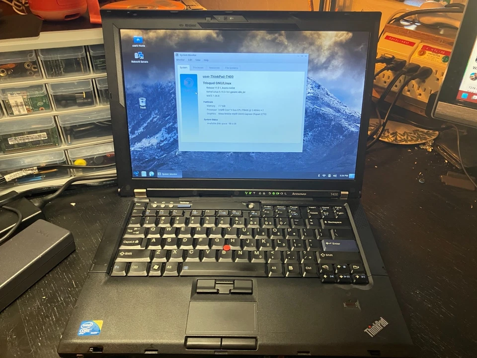 Lenovo ThinkPad T400 C2D 2.4GHz 8GB RAM 120GB SSD Libreboot Trisquel w/Battery - Image 1 of 4